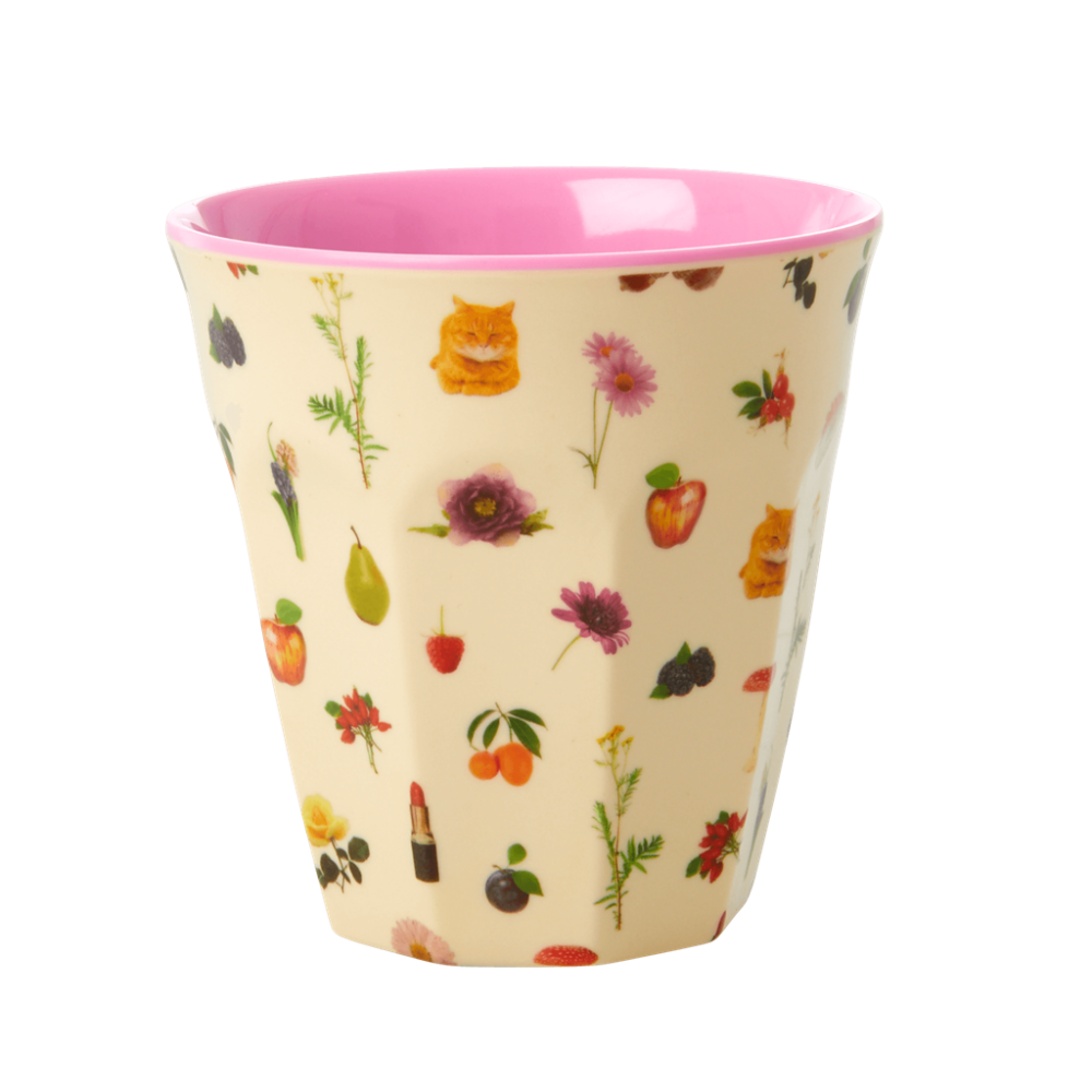 Lipstick Fall Flower Print Melamine Cup By Rice DK